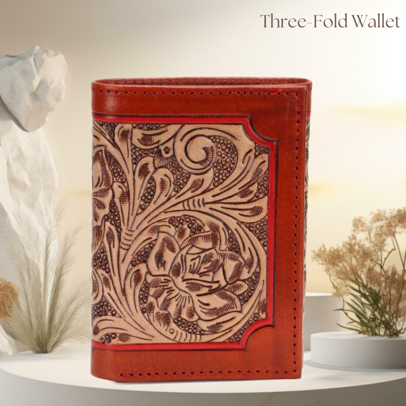 🎁 The Zurich Hand-Tooled Leather Tri-Fold Wallet