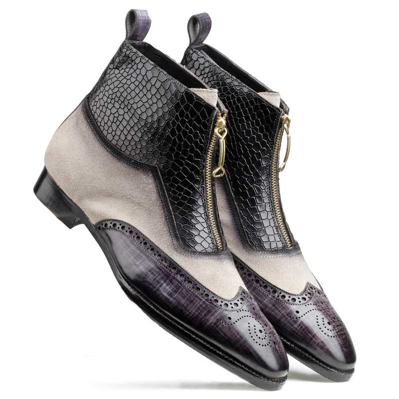 Bernardo Zipper Boots in Gray