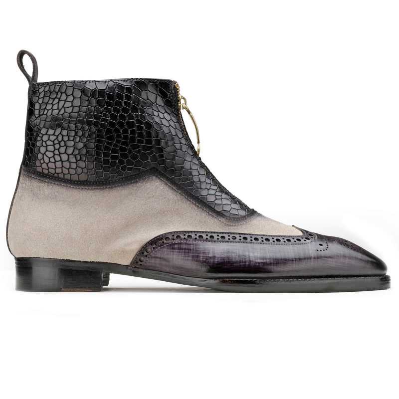 Bernardo Zipper Boots in Gray