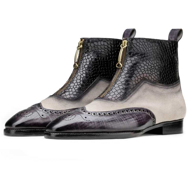 Bernardo Zipper Boots in Gray
