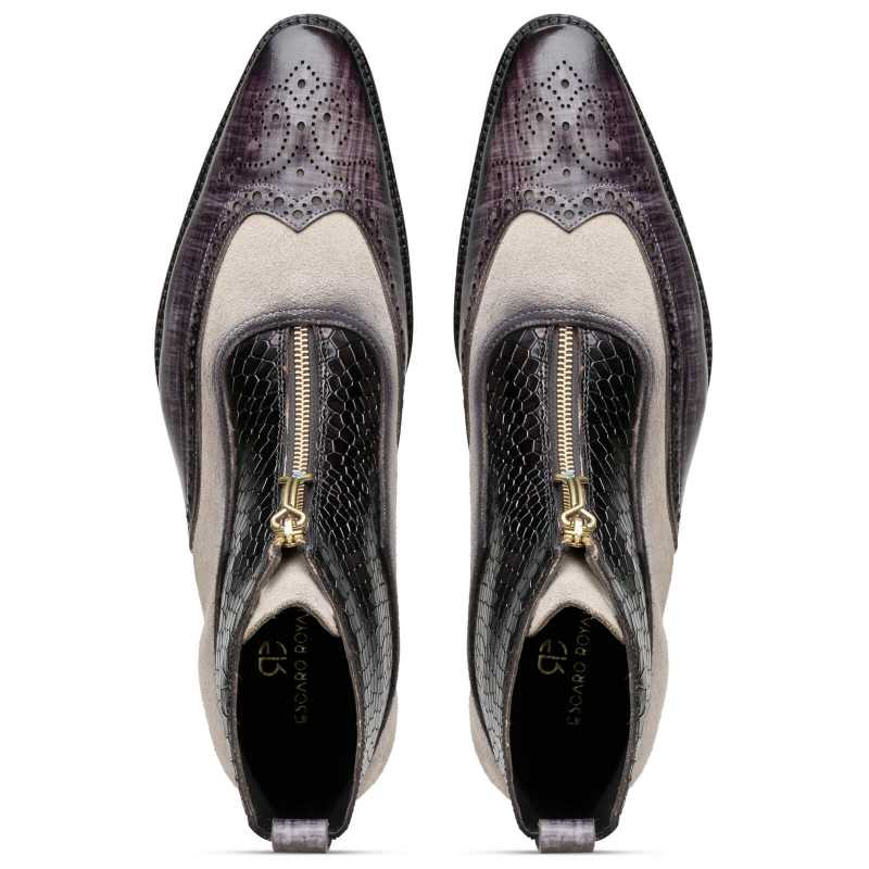 Bernardo Zipper Boots in Gray