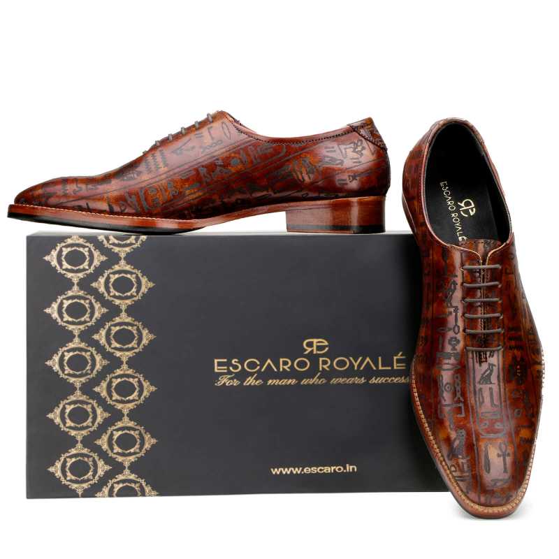 Aztec Designer Oxfords in Brown