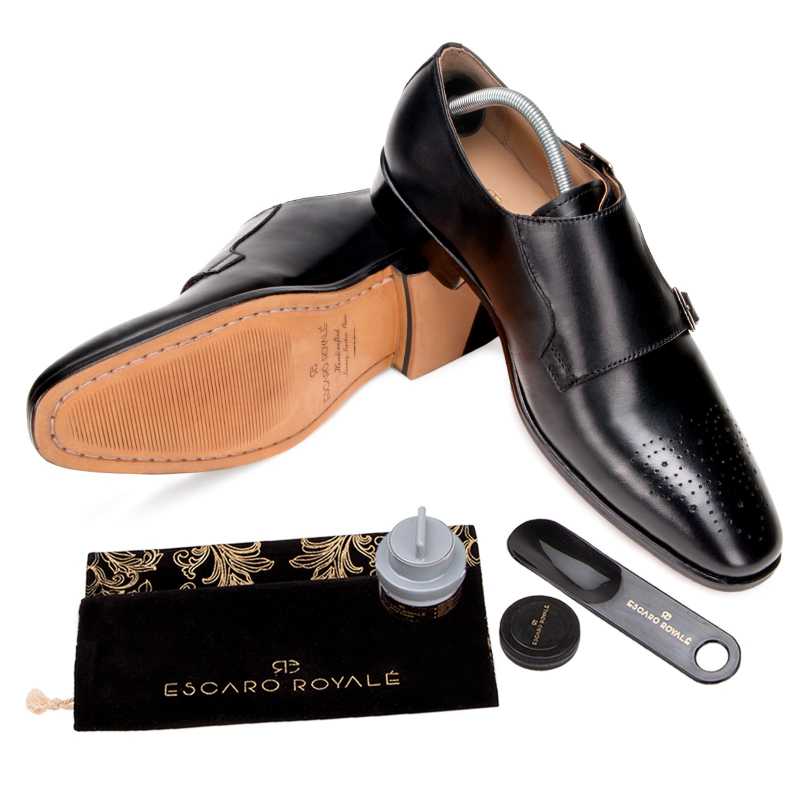 The Lincoln Monk Medallion Loafer In Black / clearance