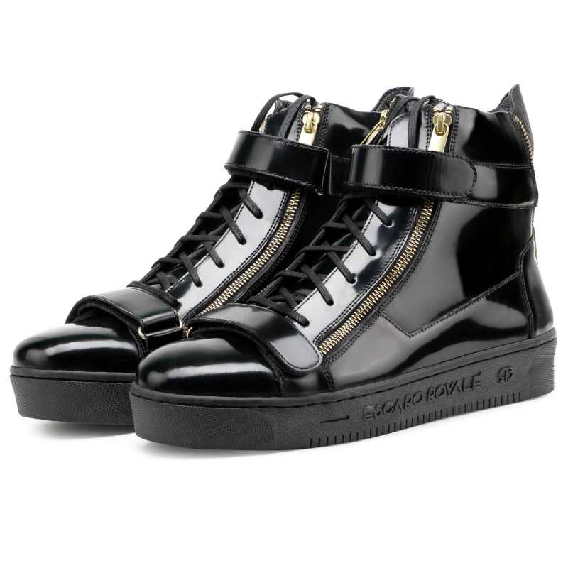 Phenom Hightop Patent Sneakers in Black
