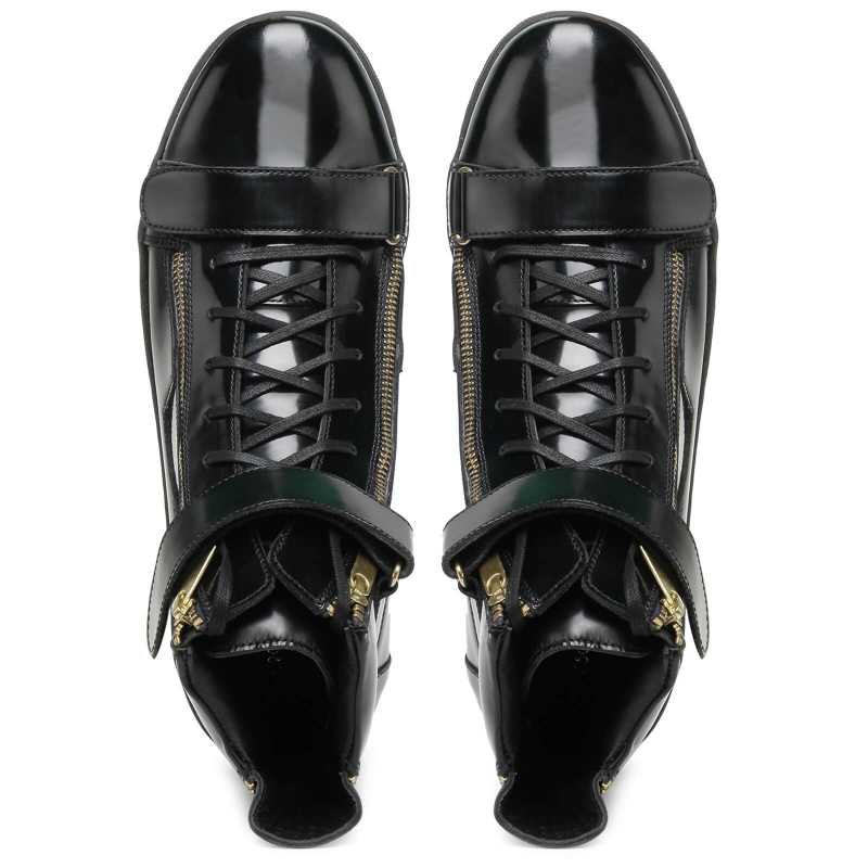 Phenom Hightop Patent Sneakers in Black