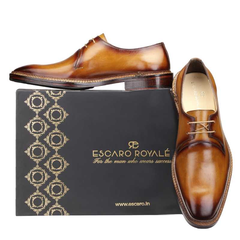 Baron Welted Derby Shoes in Tan