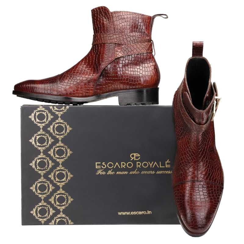 Scales Patina Jodhpur Boots in Wine