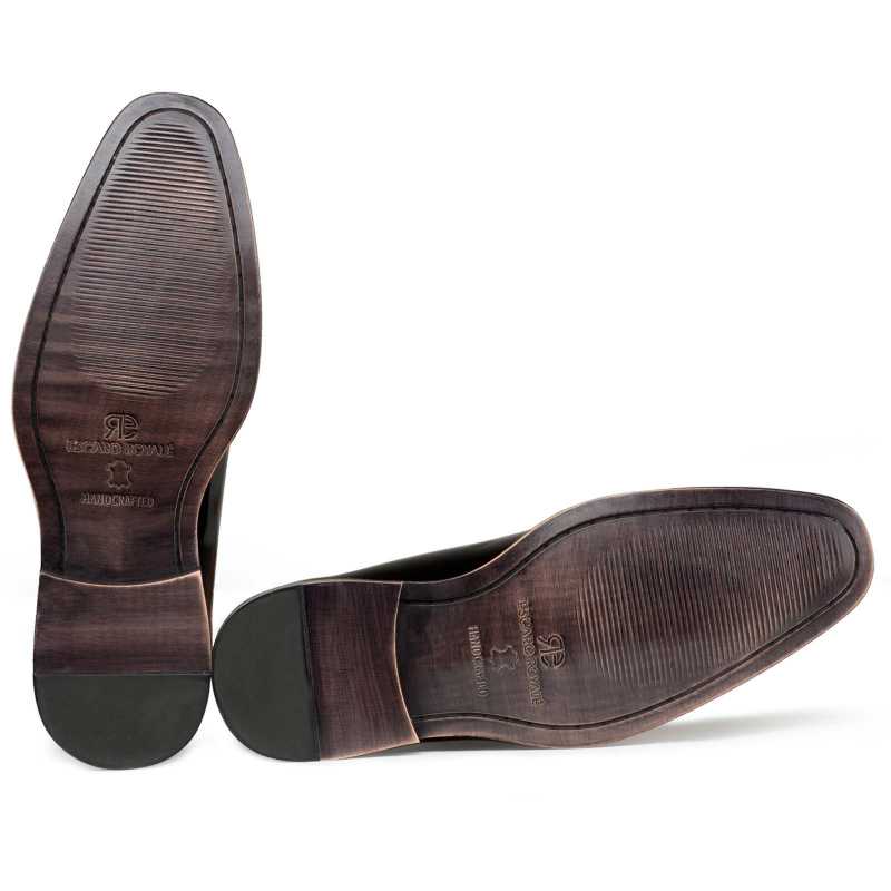 Medallion Wholecut Oxfords in Black