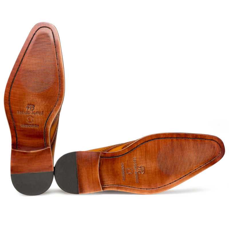Jorge Wingtip Laceup Designer Boots in Tan