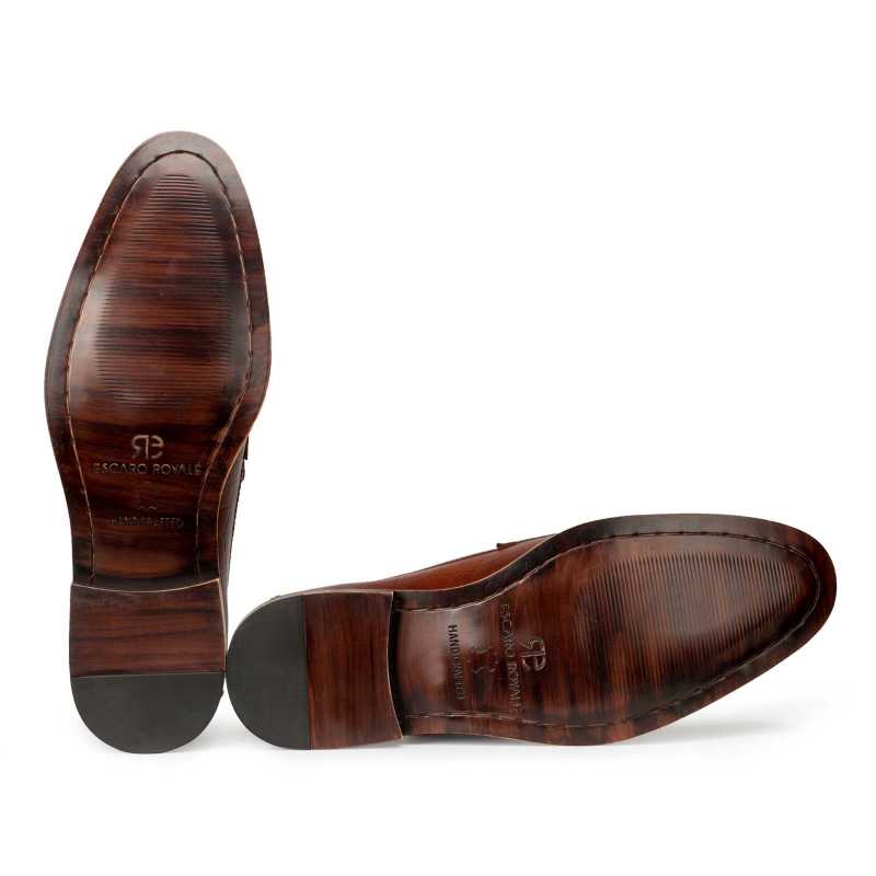 Rhody Croco-embossed Penny Loafers in Tan