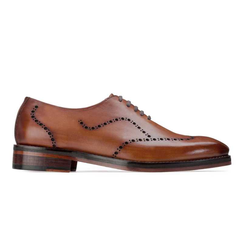 Michael Wholecut Wingtip Oxfords in Tan