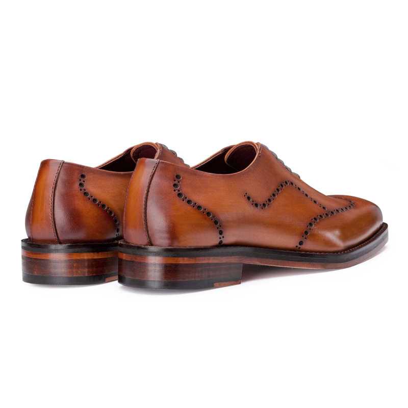 Michael Wholecut Wingtip Oxfords in Tan