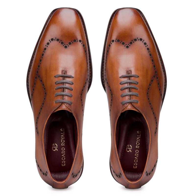 Michael Wholecut Wingtip Oxfords in Tan