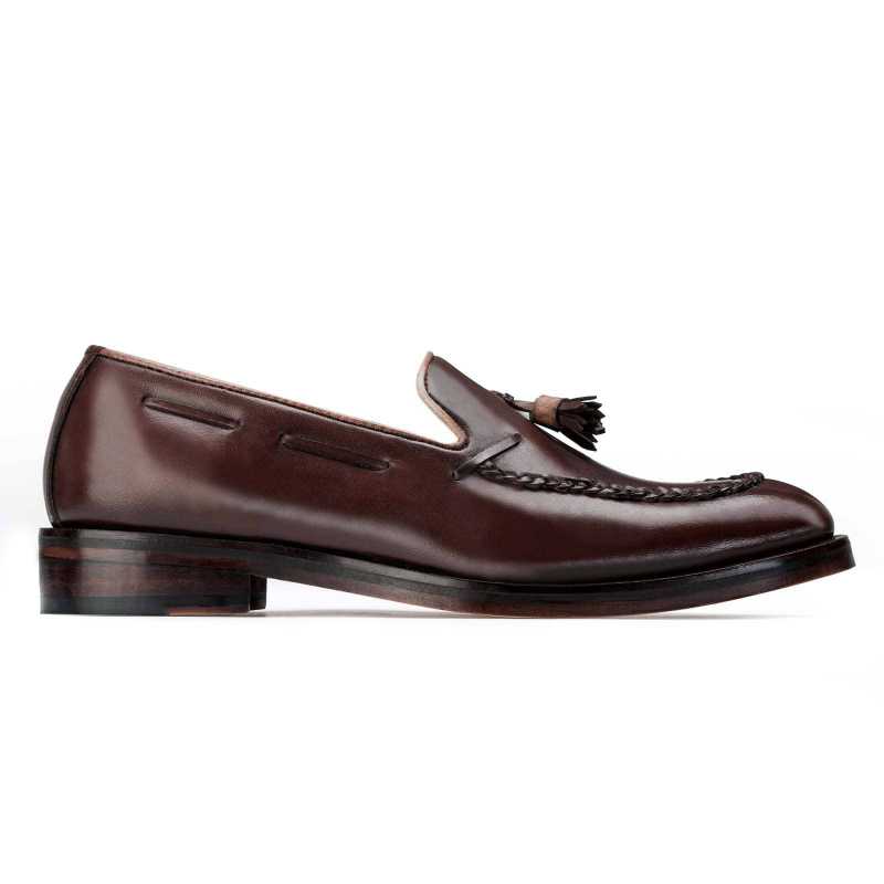 Paulus Braided Tassel Loafer in Brown