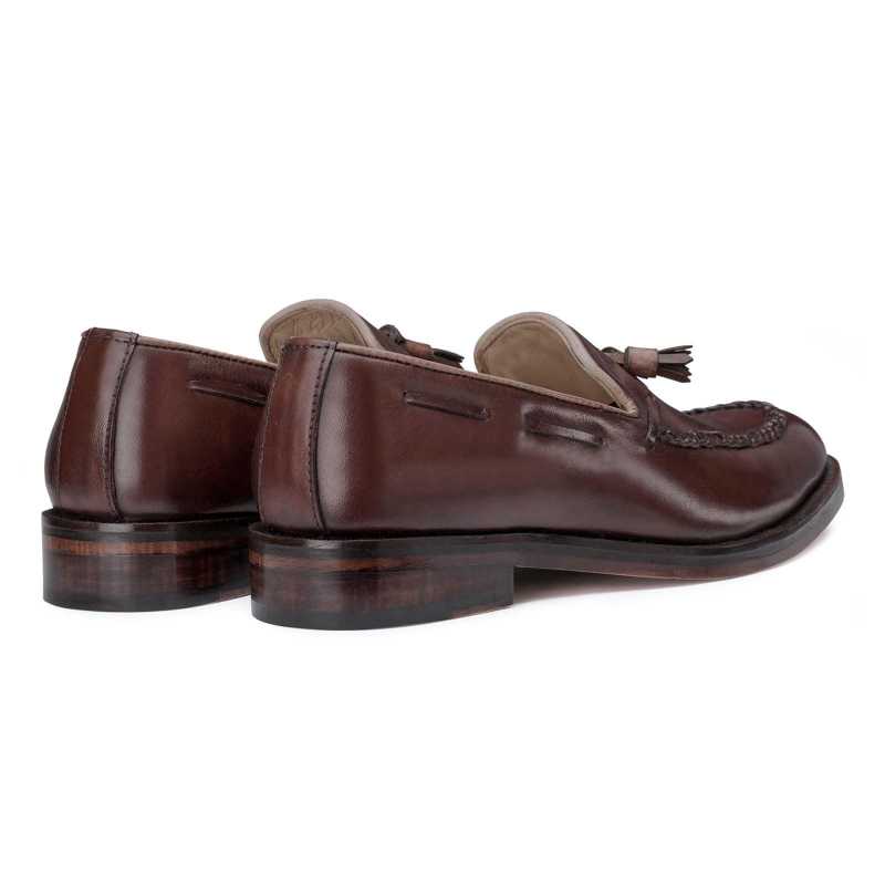 Paulus Braided Tassel Loafer in Brown