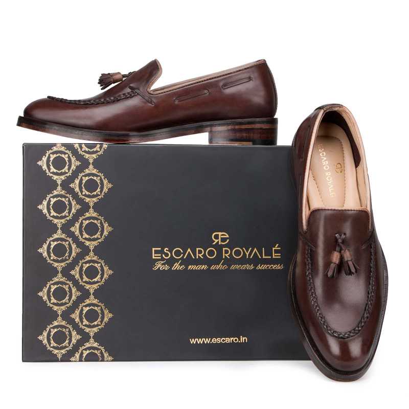 Paulus Braided Tassel Loafer in Brown