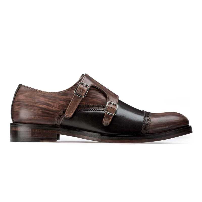 Wooden Finish Double Monks in Brown