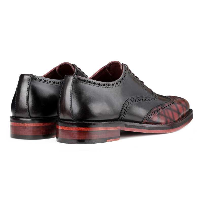 Ralph Check Brogues in Black and Burgundy