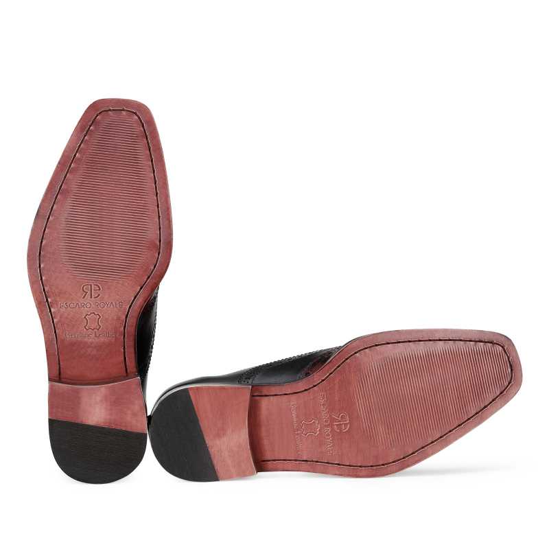 Ralph Check Brogues in Black and Burgundy