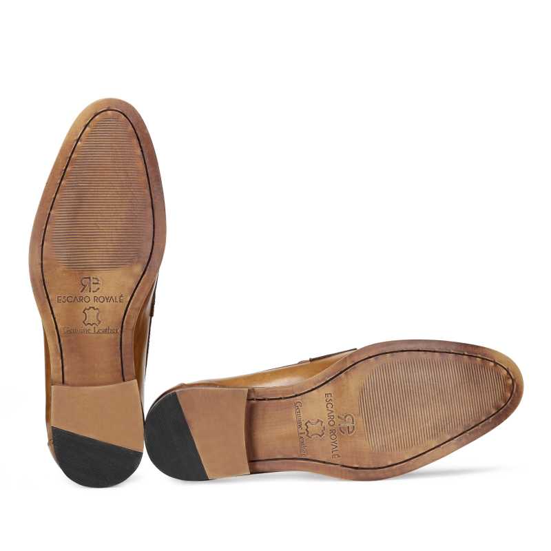 Charles Two-Tone Penny Loafers in Tan