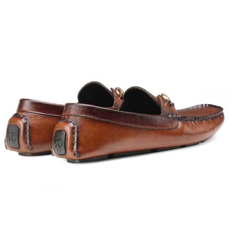 Branson Horsebit Driving Loafers in Tan