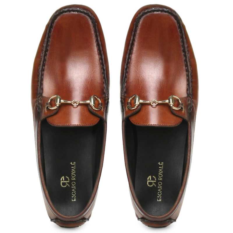 Branson Horsebit Driving Loafers in Tan