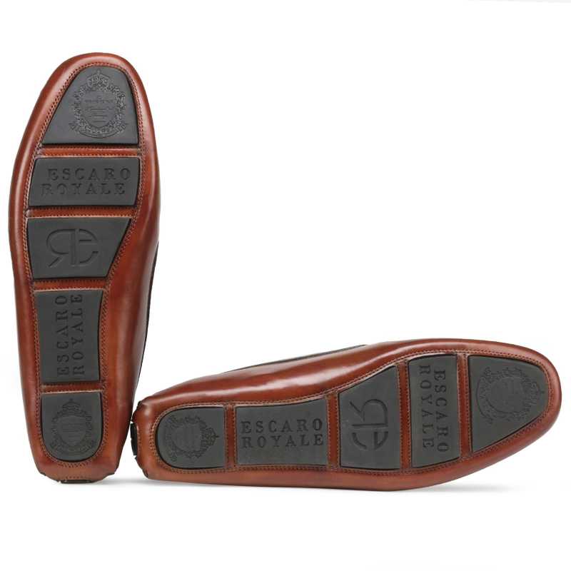 Branson Horsebit Driving Loafers in Tan