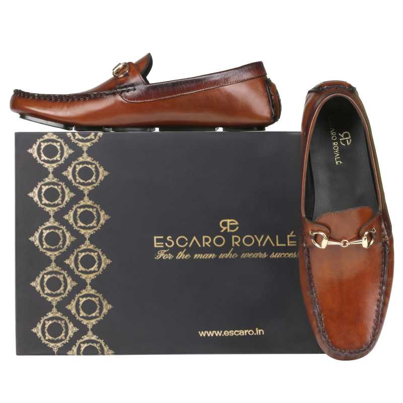 Branson Horsebit Driving Loafers in Tan