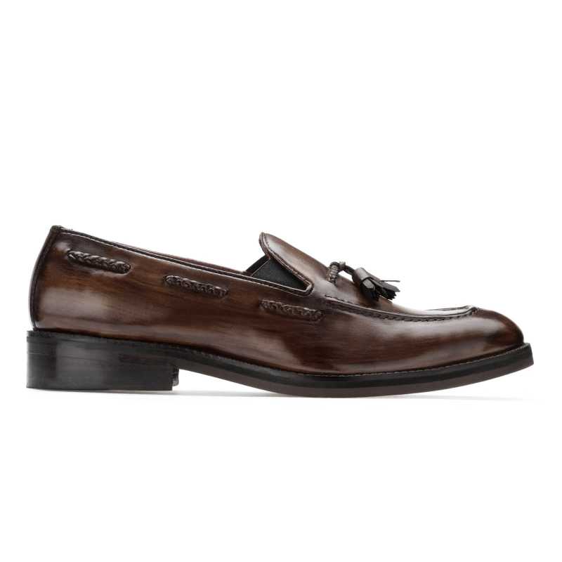 Tomas Braided Tassel Loafers in Brown