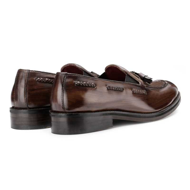 Tomas Braided Tassel Loafers in Brown