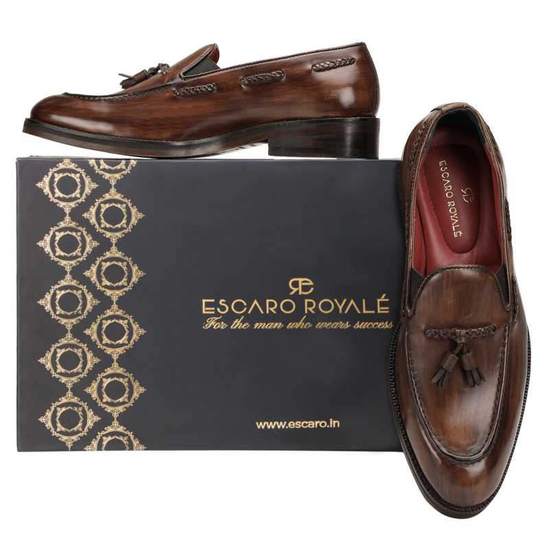 Tomas Braided Tassel Loafers in Brown