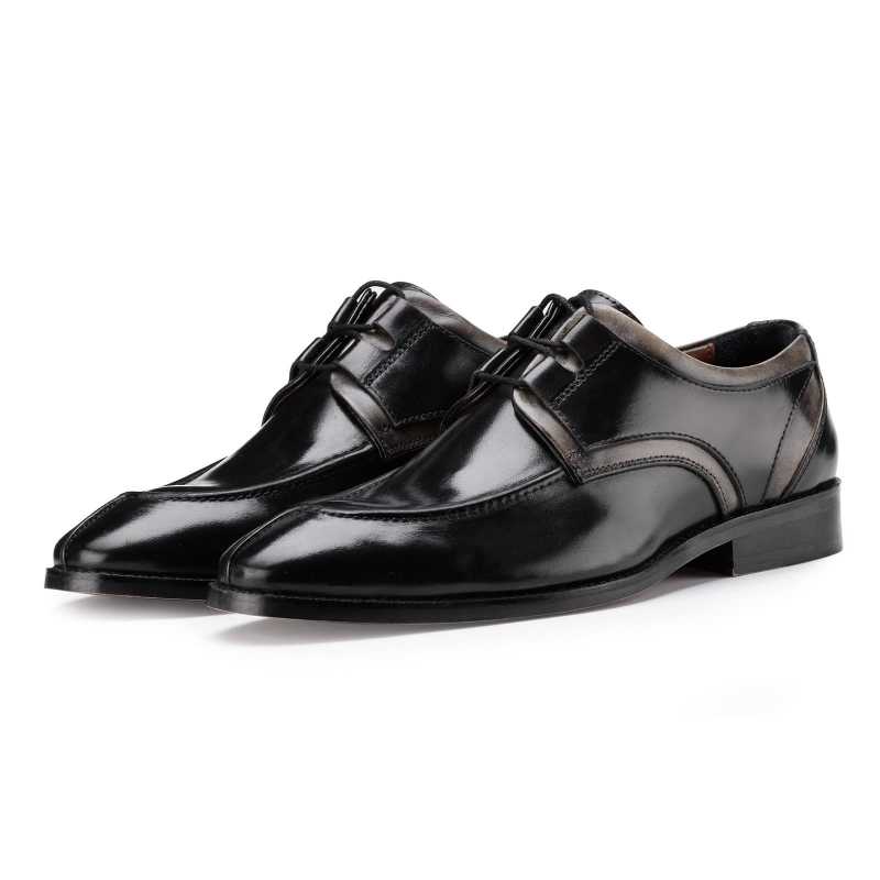Valentin Derby Shoes in Black-Gray