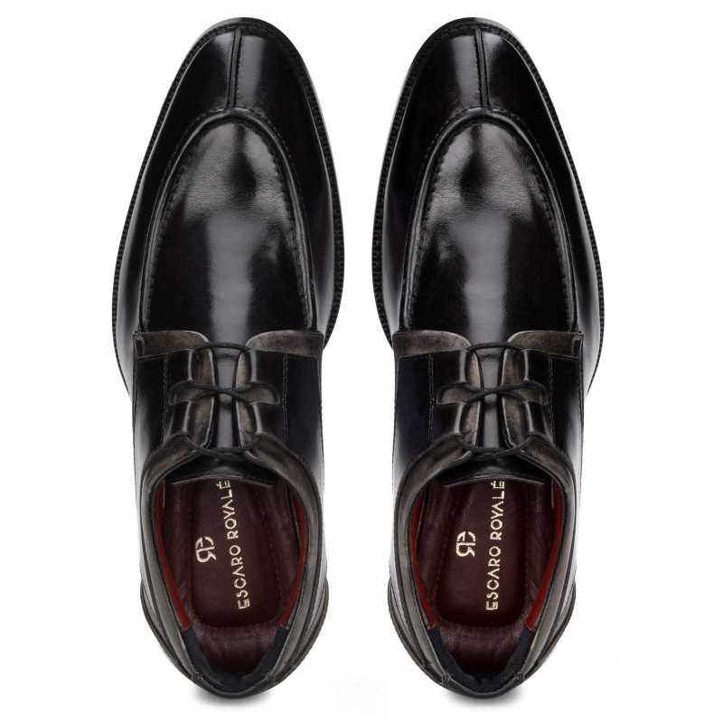 Valentin Derby Shoes in Black-Gray