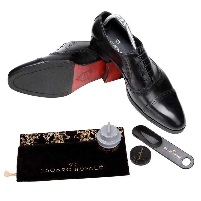 Vienna Classic Toecap Oxfords in Black