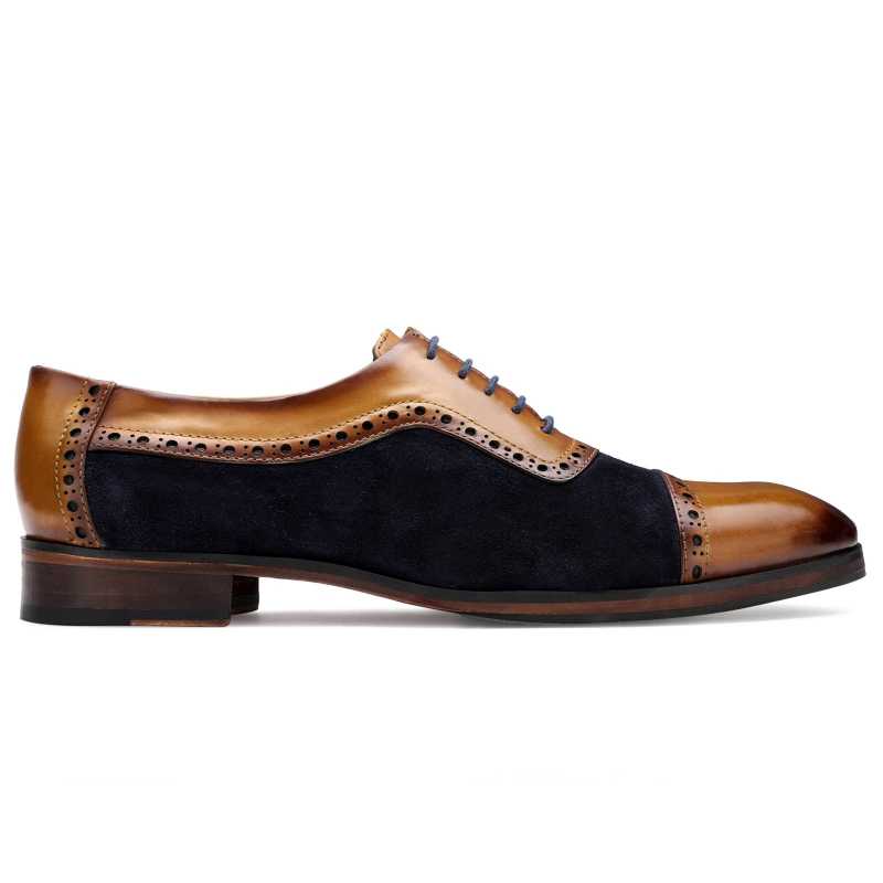 Budapest Toecap Oxfords in Tan Black
