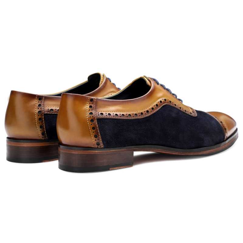 Budapest Toecap Oxfords in Tan Black