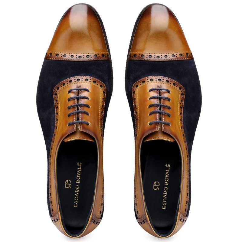 Budapest Toecap Oxfords in Tan Black
