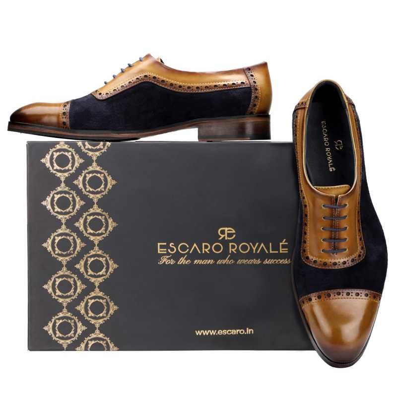 Budapest Toecap Oxfords in Tan Black