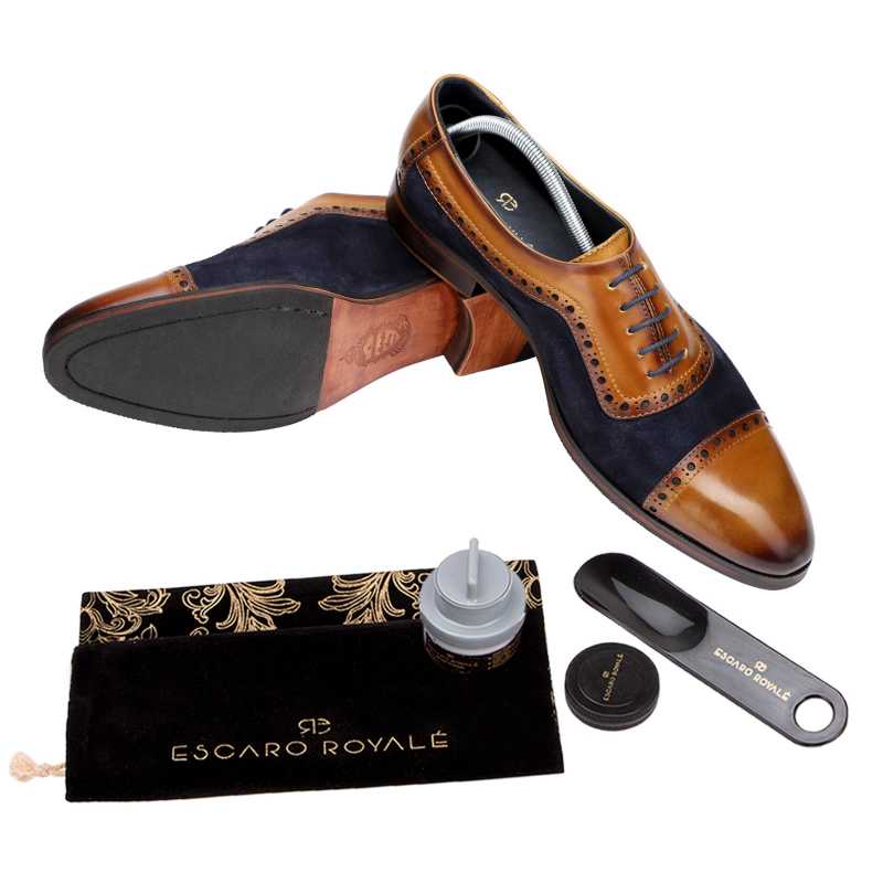 Budapest Toecap Oxfords in Tan Black