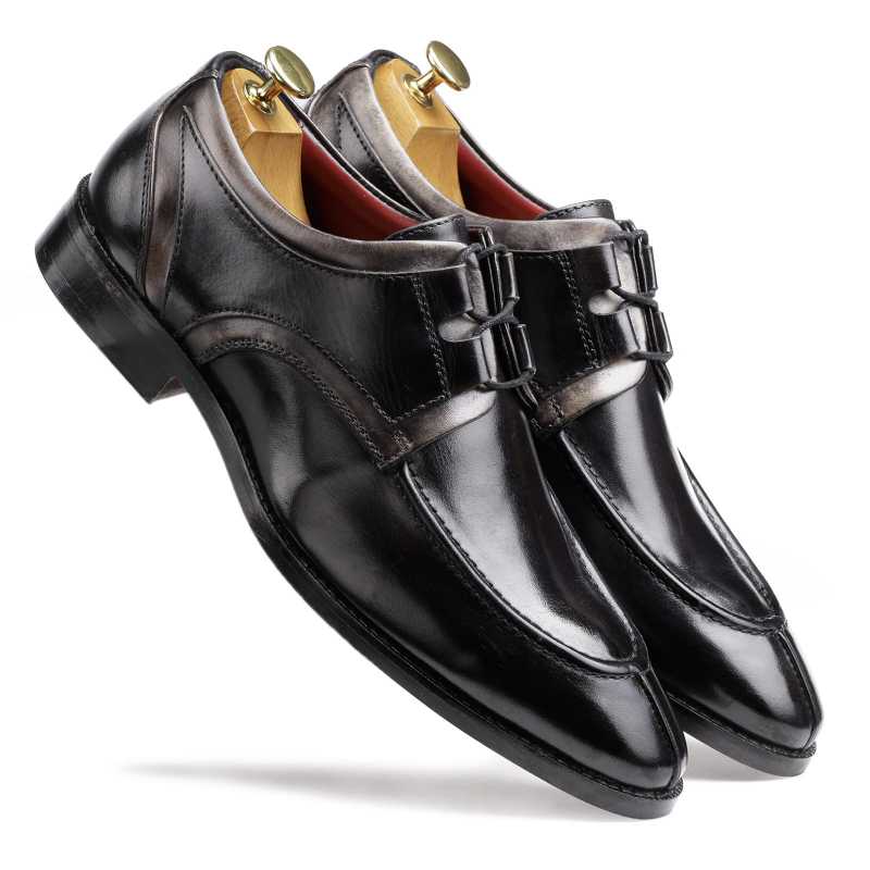 Valentin Derby Shoes in Black-Gray