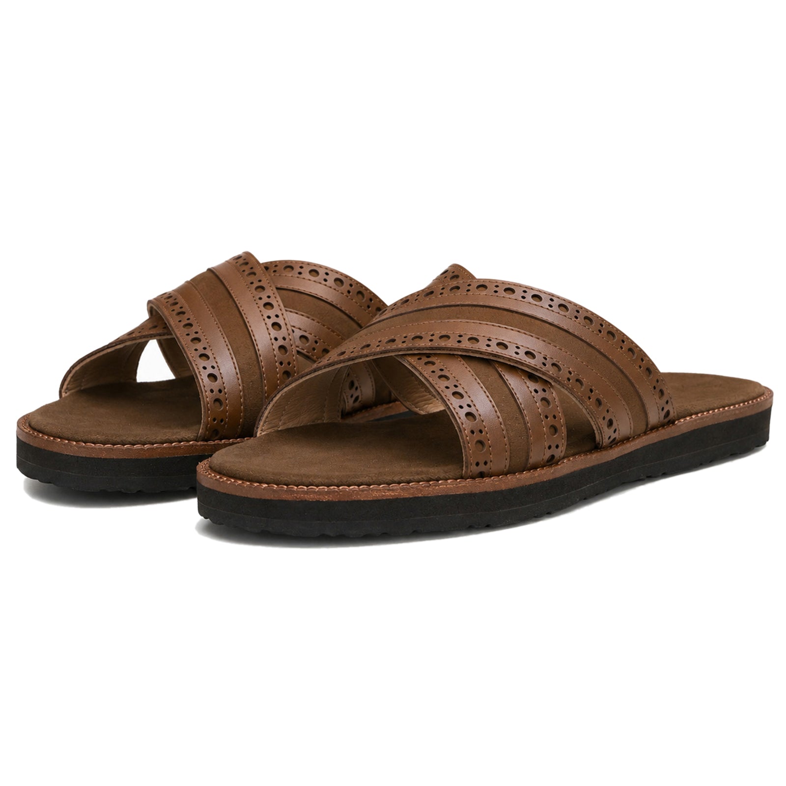 The Veneto Crossband Sliders in Brown