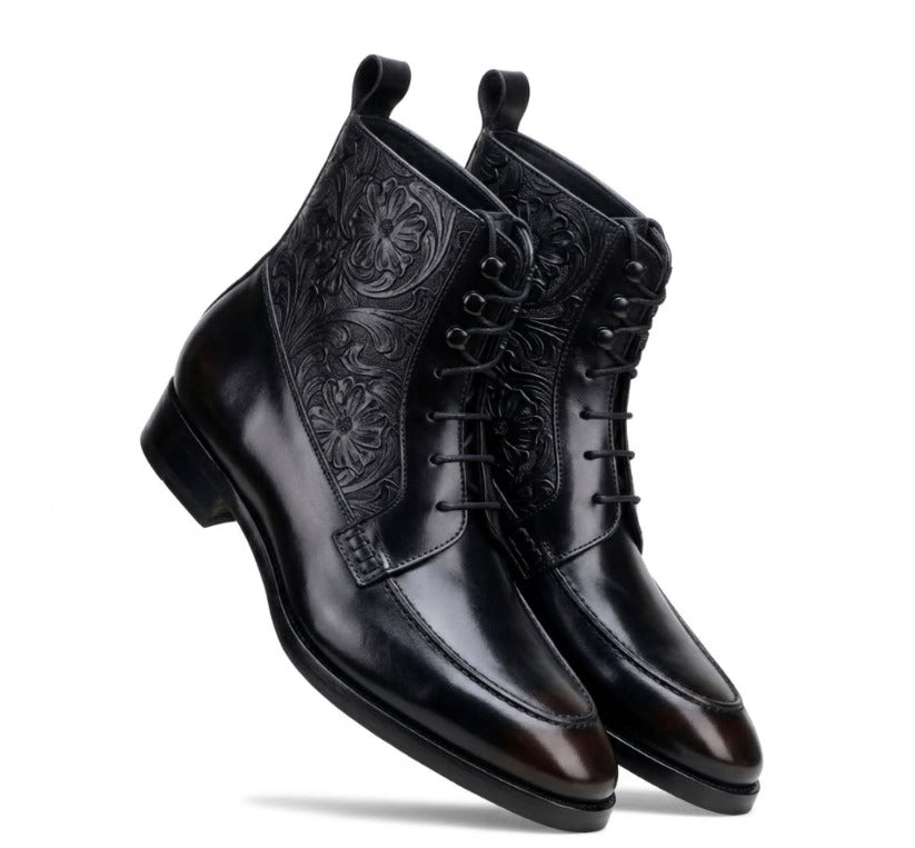 Florentine Nakkashi Lace Up Boot in Black