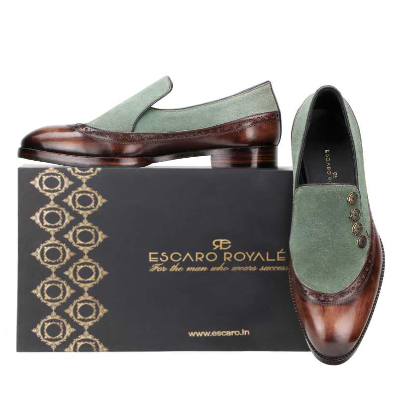 Nimbus Loafers in Brown-Green