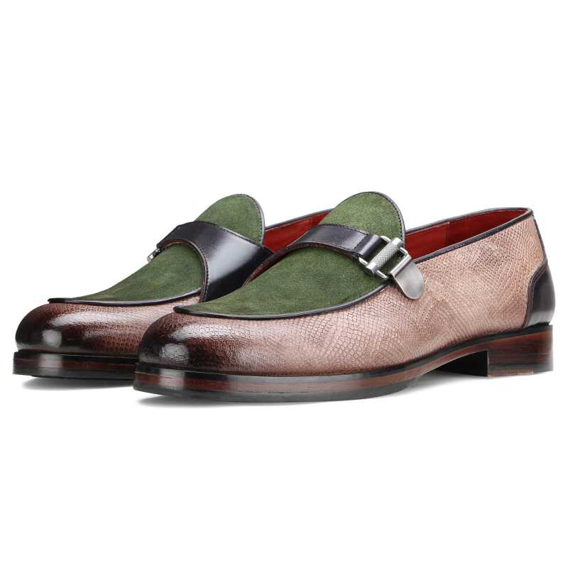 Zabor Buckled Loafers in Olive