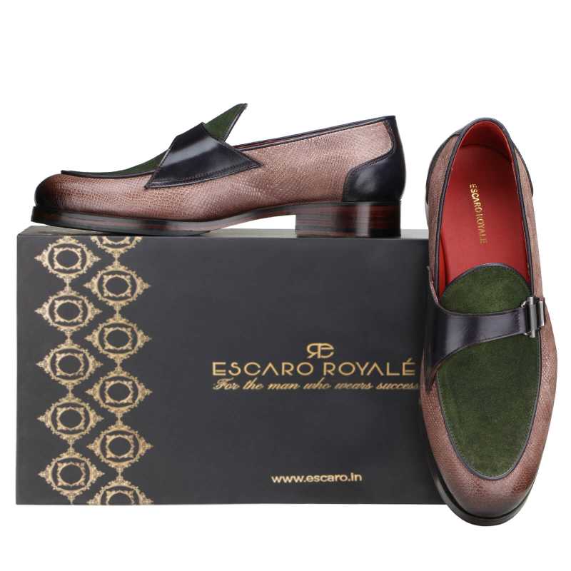 Zabor Buckled Loafers in Olive