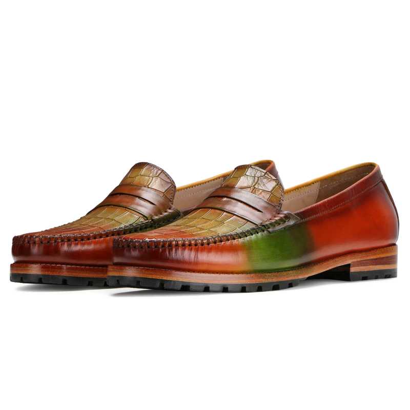 Zephyr Penny Loafers in Ombre Multicolor