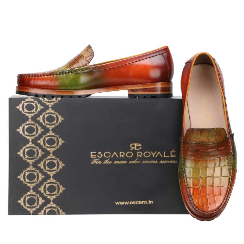 Zephyr Penny Loafers in Ombre Multicolor