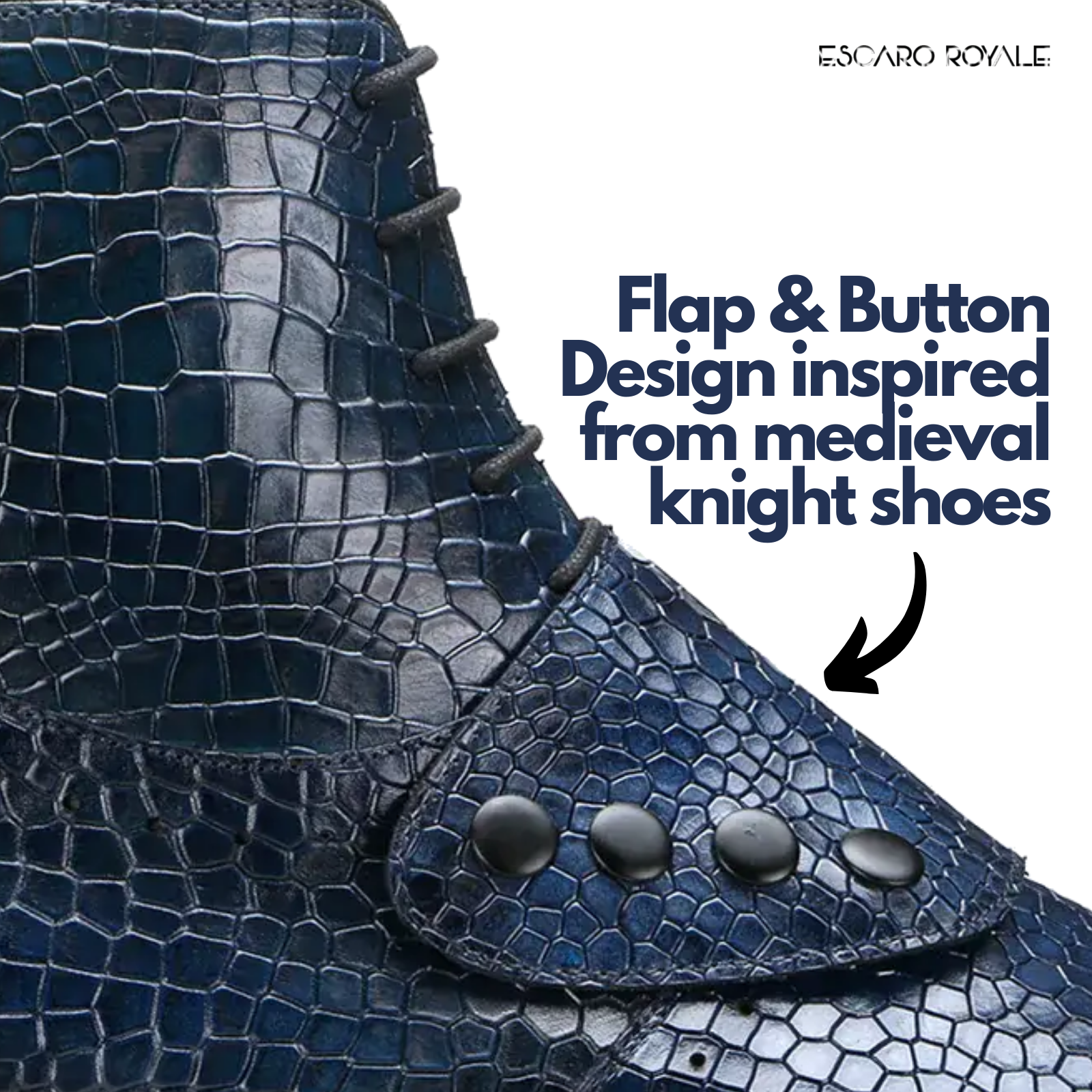 Escaro Royale Goodyear Welted Francis Knight Boots in Blue