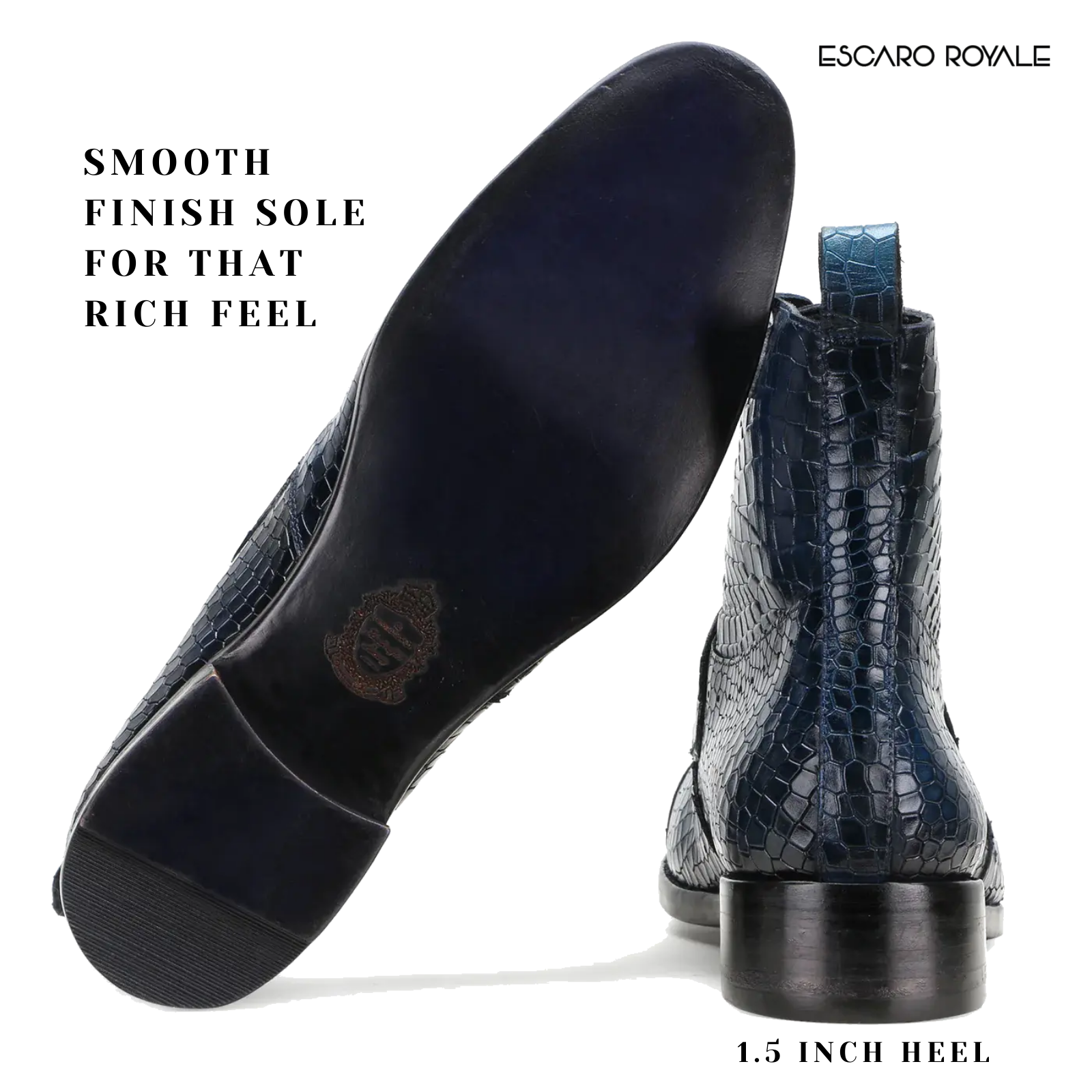 Escaro Royale Goodyear Welted Francis Knight Boots in Blue
