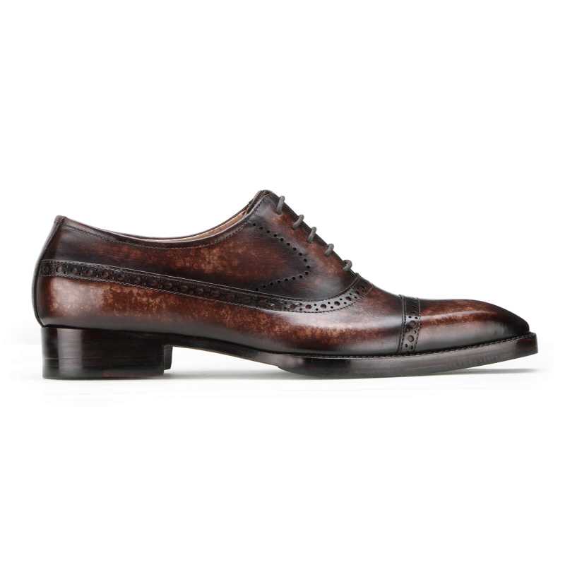 Matt Marble-Finish Oxfords in Brown